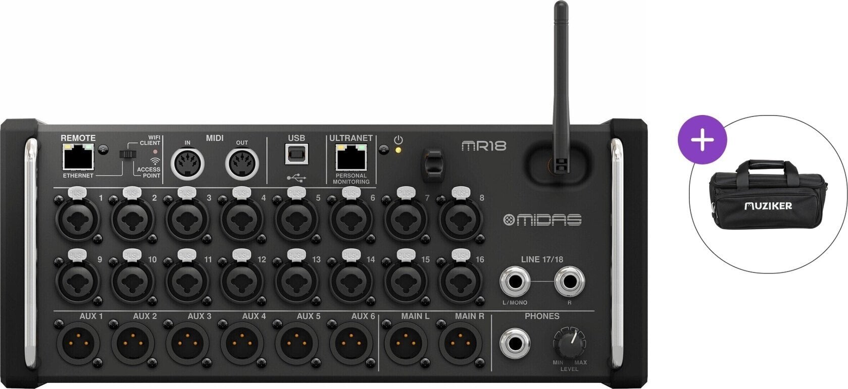 Digitaal mengpaneel Midas MR18 Basic SET Digitaal mengpaneel