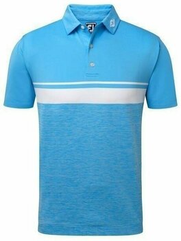 Polo Shirt Footjoy Lisle Colour Block Dye Mens Polo Shirt Blue/White XXL - 1