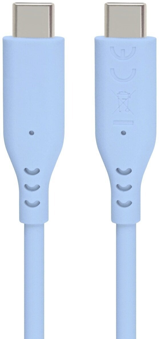 USB кабл PremiumCord Silicone USB-C 60W 480Mbps Blue 1,5 m USB кабл