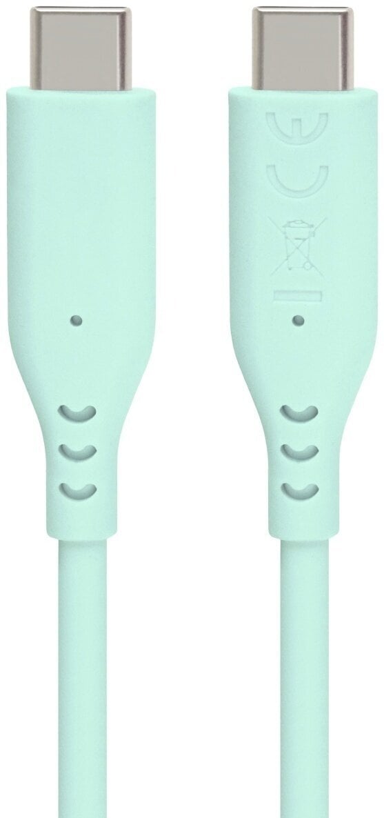 USB кабл PremiumCord Silicone USB-C 60W 480Mbps Turquoise 1,5 m USB кабл