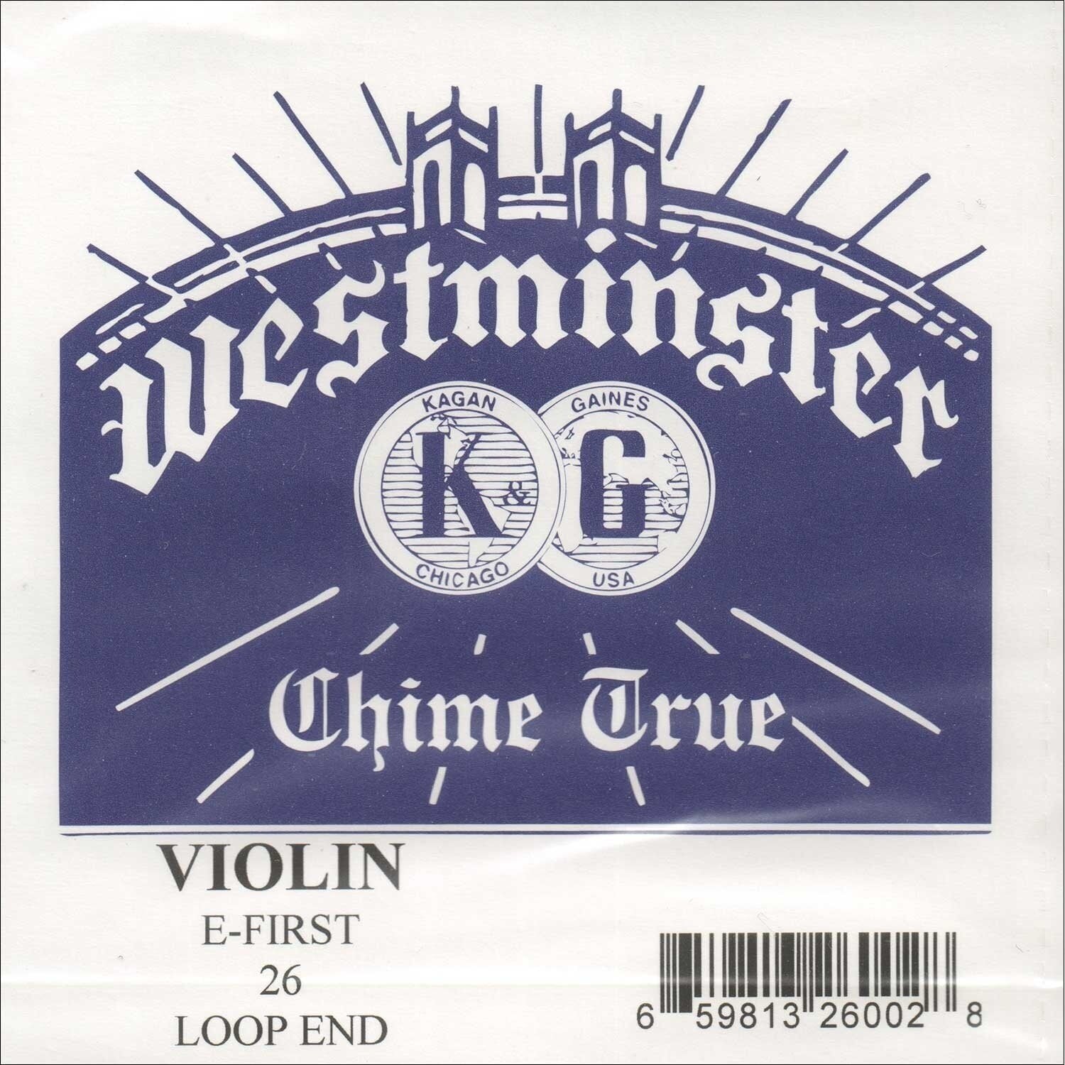 Violin Strings Westminster E 4/4 Medium E-Loop End Violin Strings