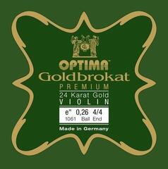 Струни за цигулка Optima Goldbrokat Premium 24K Gold E 4/4 Medium Ball End Струни за цигулка