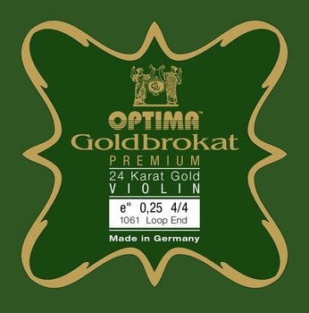 Violin Strings Optima Goldbrokat Premium 24K Gold E 4/4 Soft Loop End Violin Strings - 1