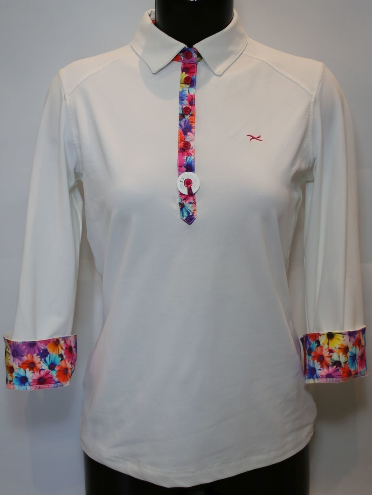 Koszulka Polo Brax Skara 3/4 Sleeve Koszulka Polo Do Golfa Damska White XL