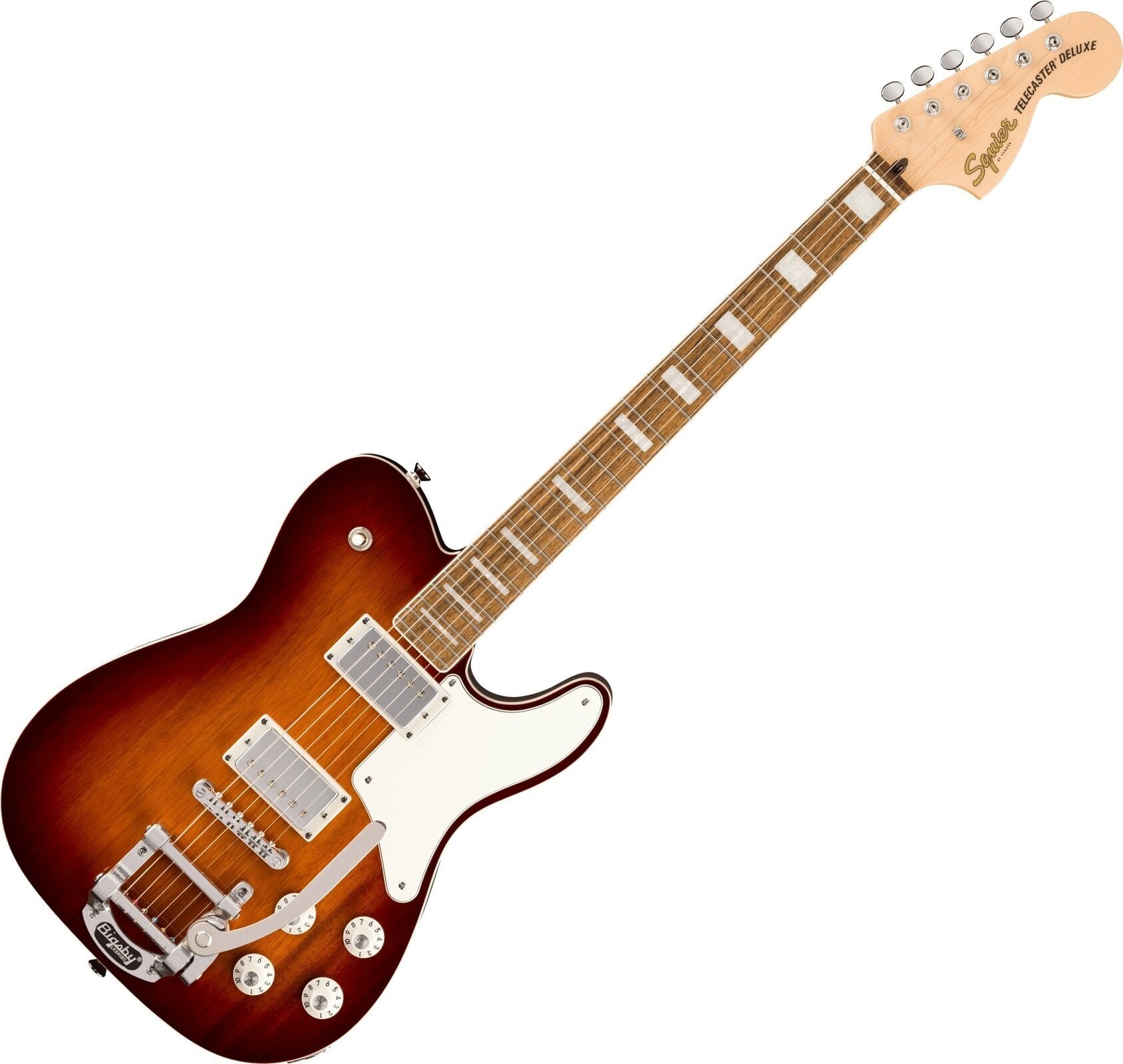 Elektriskā ģitāra Fender Squier Paranormal Troublemaker Telecaster Deluxe Bigsby LRL Honey Sunburst Elektriskā ģitāra