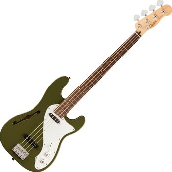 4-string Bassguitar Fender Squier Paranormal Precision Bass Thinline SJ LRL Olive 4-string Bassguitar - 1