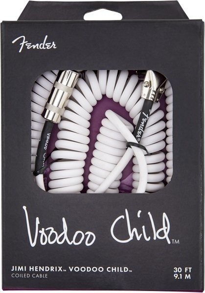 Nástrojový kabel Fender Hendrix Voodoo Child Bílá 9 m Rovný - Lomený