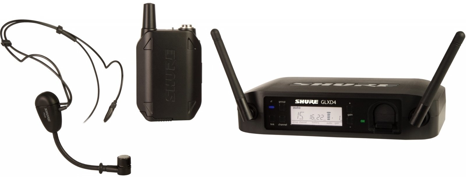 Wireless Headset Shure GLXD14E/MX53 Z2: 2404-2478 MHz