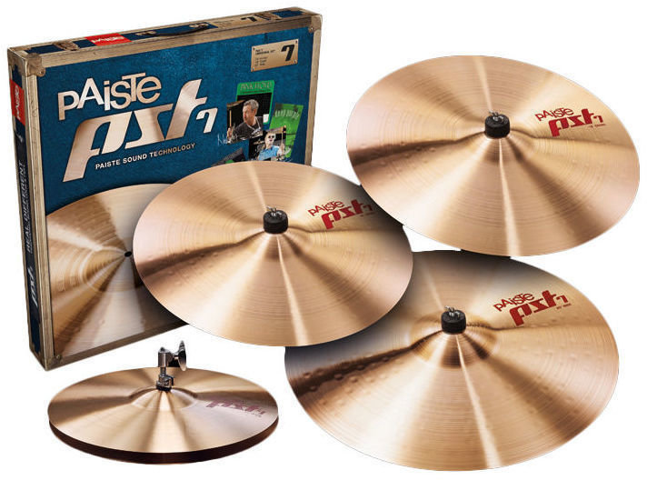 Conjunto de pratos Paiste PST 7 Rock Set 14/16/20 + 18 Crash