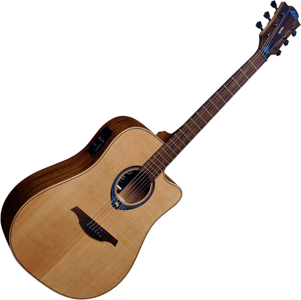 elektroakustisk gitarr LAG Tramontane HyVibe 10 Natural Satin