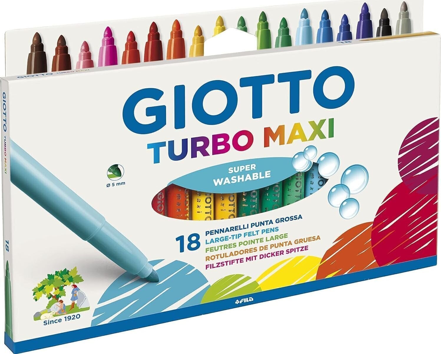 Fixka GIOTTO Turbo Maxi Sada fixiek 5 mm Mix 18 ks