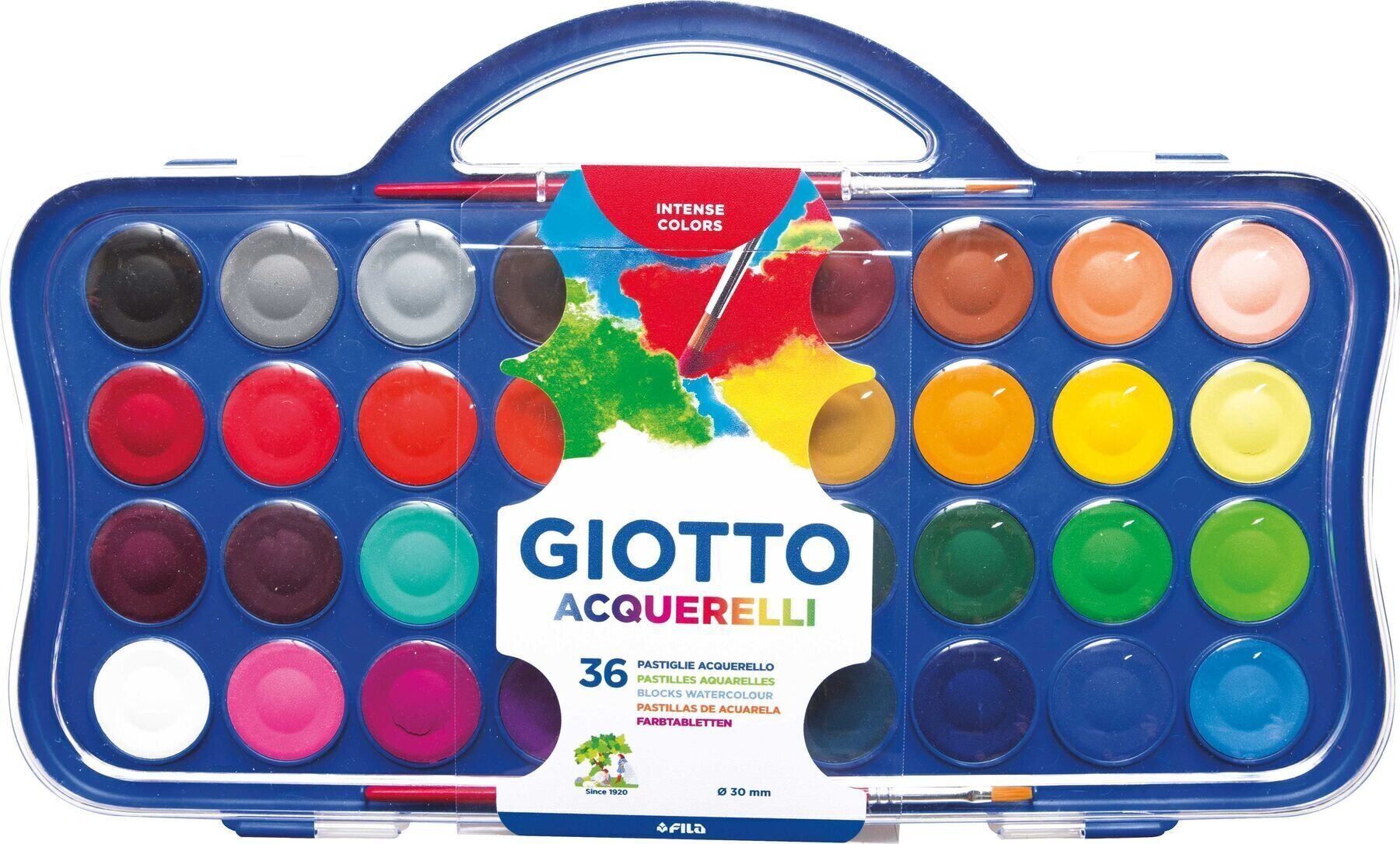 Akvareļu krāsa GIOTTO Aquarelli Akvarelinių dažų rinkinys Mix 36 Gab.