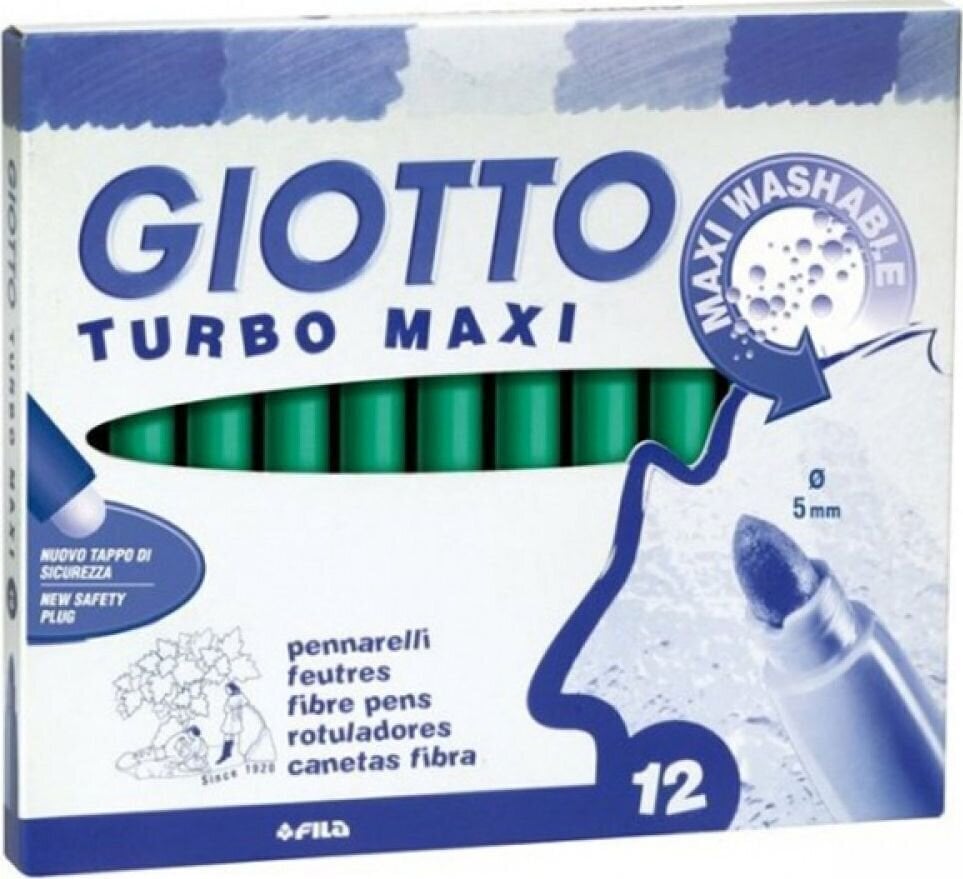 Flomaster GIOTTO Turbo Maxi Set flomastera 5 mm Light Green 12 kom