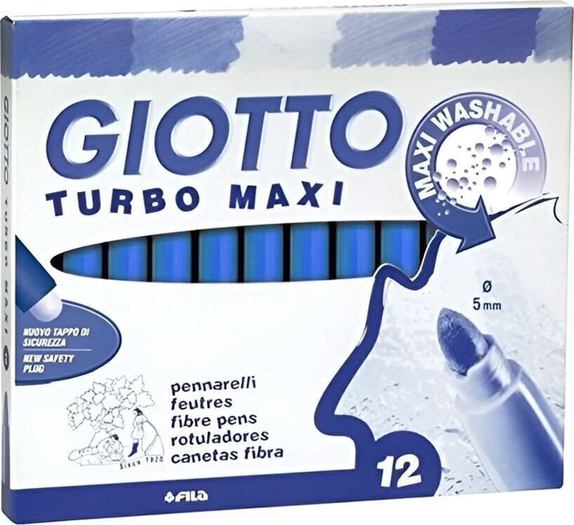 Flomāsters GIOTTO Turbo Maxi Marķieru komplekts 5 mm Ultramarine Blue 12 gab.