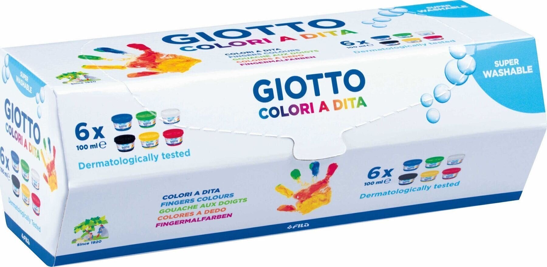 Näpuvärv GIOTTO Be-Bé Sada prstových värvid Mix 6 x 100 ml 6