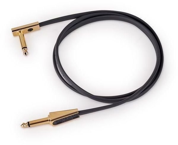 Prepojovací kábel, Patch kábel RockBoard Gold Series Flat Looper/Switcher Čierna 100 cm Rovný - Zalomený