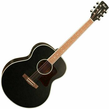 Jumbo akoestische gitaar Cort CJ-MEDX BKS Black Satin - 1