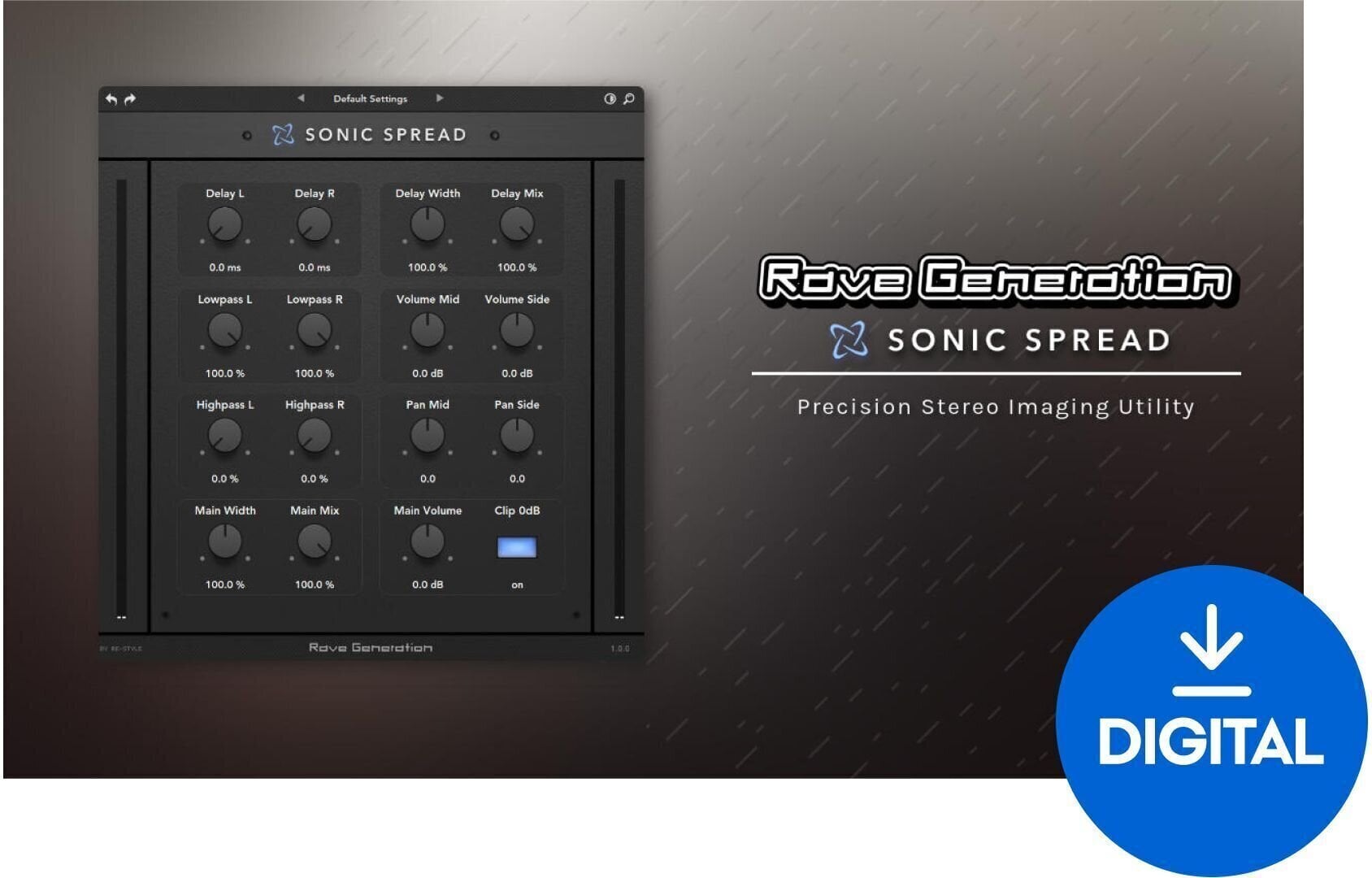 Studiový softwarový Plug-In efekt Rave Generation Sonic Spread (Digitální produkt)