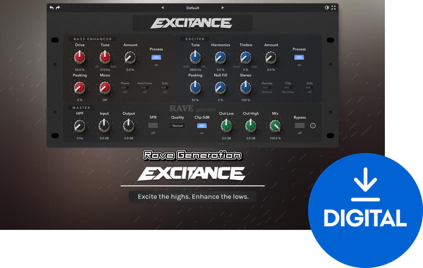Студио софтуер Plug-In ефект Rave Generation Excitance (Дигитален продукт)