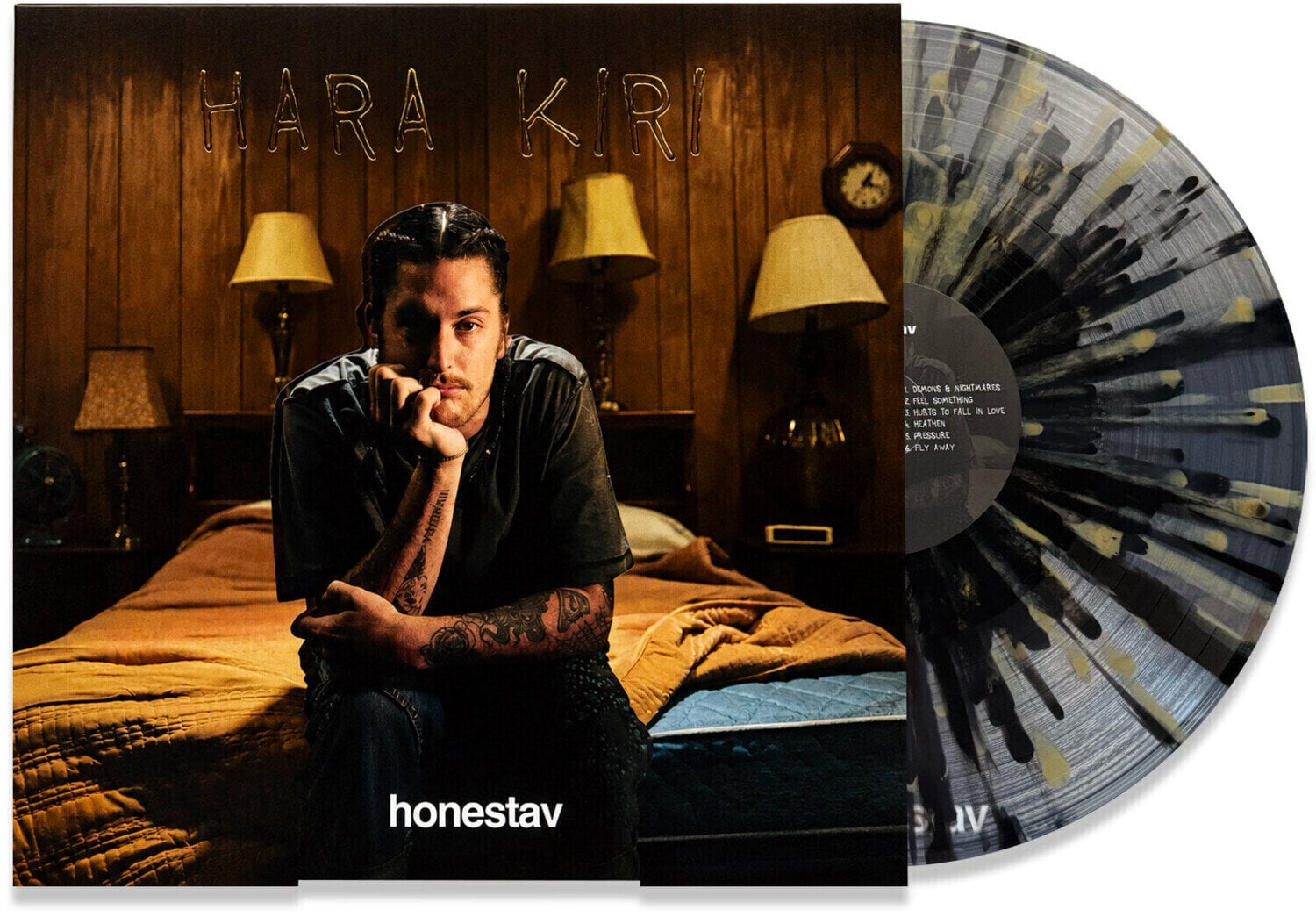 Schallplatte Honestav - Hara-Kiri (Transparent Black/Gold Splatter Coloured) (LP)