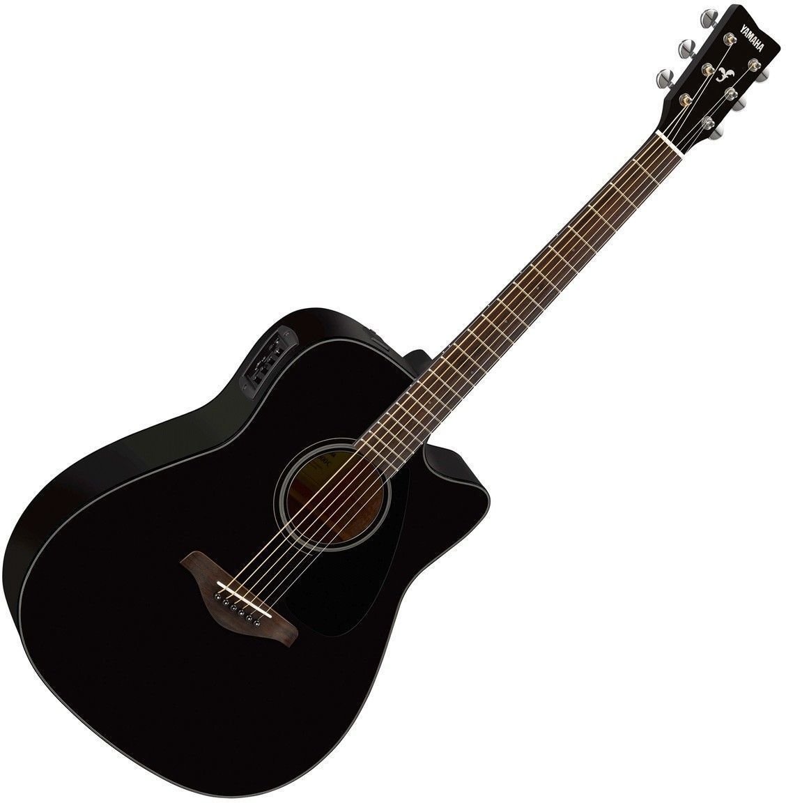 Dreadnought elektro-akoestische gitaar Yamaha FGX800C Zwart