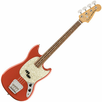 4-string Bassguitar Fender Vintera 60s Mustang Bass PF Fiesta Red - 1
