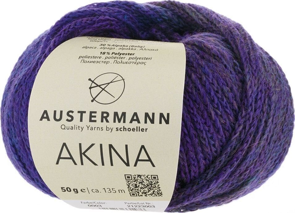 Pređa za pletenje Austermann Akina 90322-03 Plum Pređa za pletenje