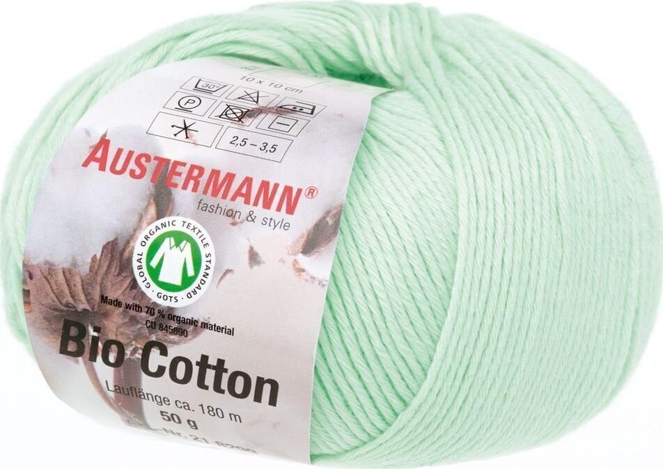 Pređa za pletenje Austermann Bio Cotton 98299-08 Mint Pređa za pletenje