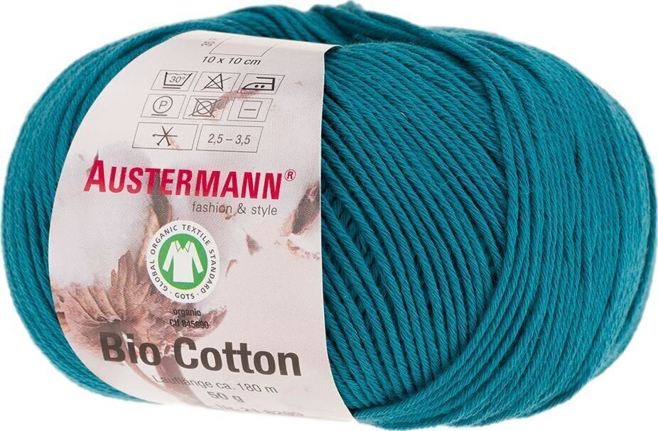 Pređa za pletenje Austermann Bio Cotton 98299-24 Petrol Pređa za pletenje