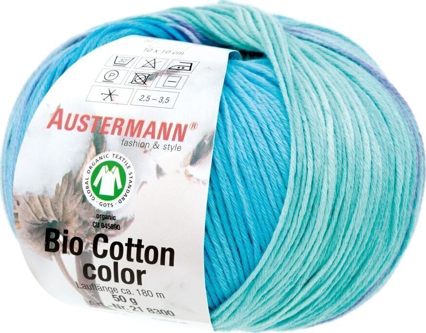Pređa za pletenje Austermann Bio Cotton Color 98300-103 Pool Pređa za pletenje