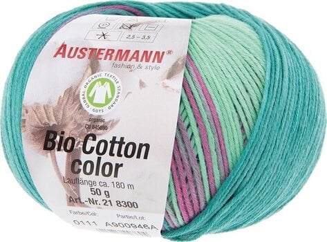 Pređa za pletenje Austermann Bio Cotton Color 98300-111 Lagoon Pređa za pletenje - 1