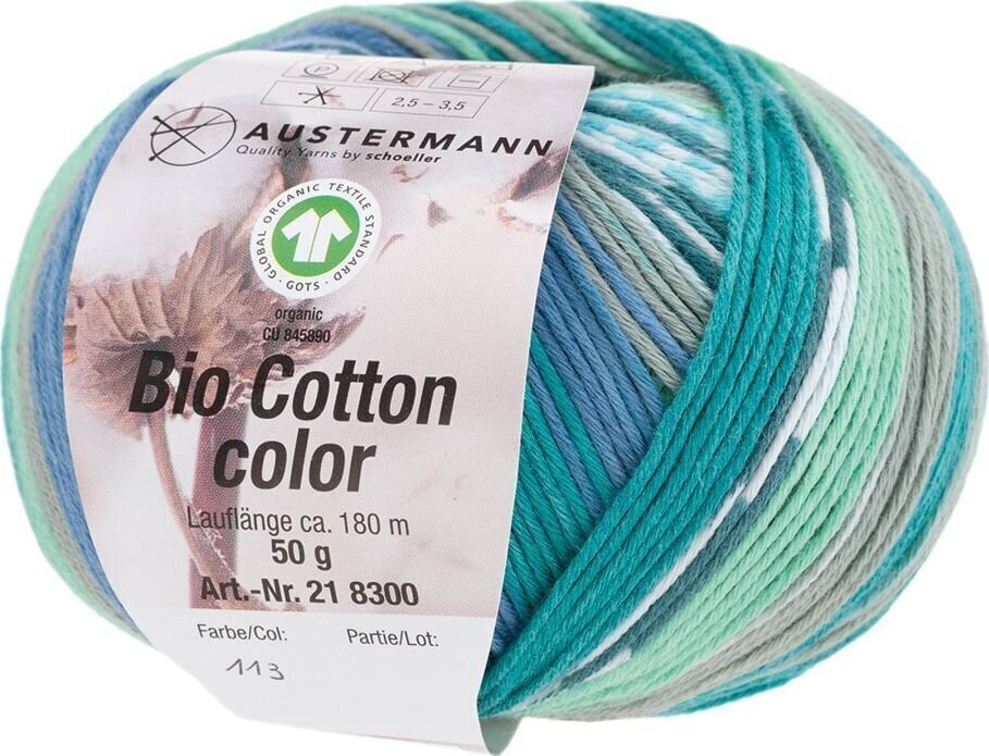 Pređa za pletenje Austermann Bio Cotton Color 98300-113 Caribbean Pređa za pletenje