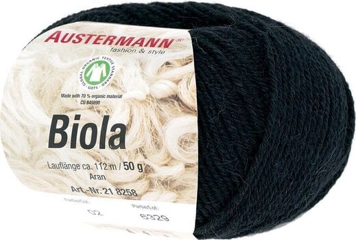 Pređa za pletenje Austermann Biola 98258-02 Black Pređa za pletenje - 1