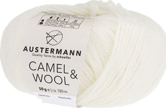 Filati per maglieria Austermann Camel & Wool 90343-01 Wool White Filati per maglieria - 1