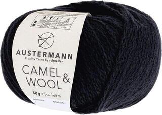 Pređa za pletenje Austermann Camel & Wool 90343-02 Black Pređa za pletenje