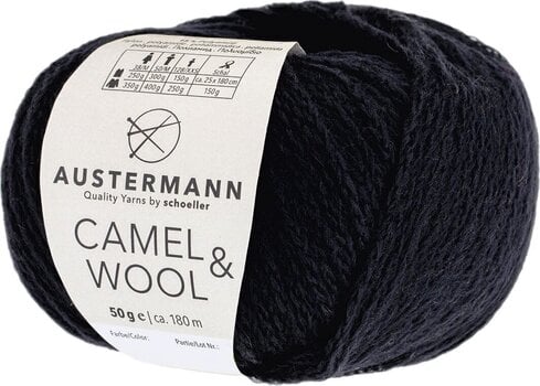 Pređa za pletenje Austermann Camel & Wool 90343-02 Black Pređa za pletenje - 1