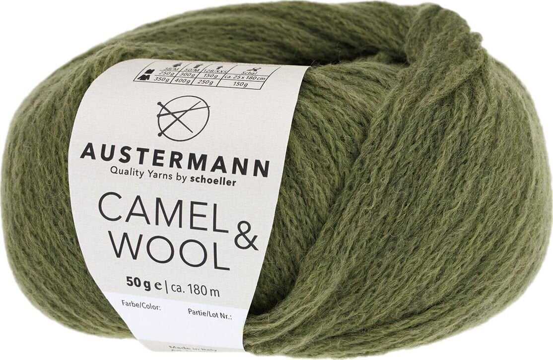 Pređa za pletenje Austermann Camel & Wool 90343-09 Olive Pređa za pletenje