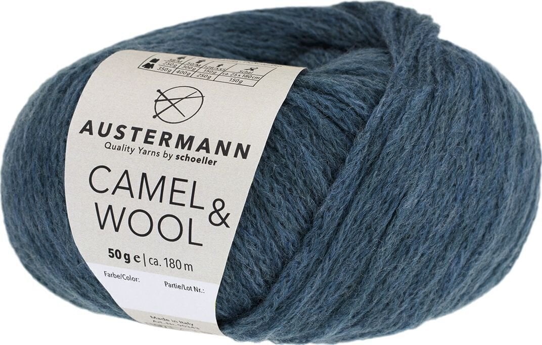Pređa za pletenje Austermann Camel & Wool 90343-10 Petrol Pređa za pletenje