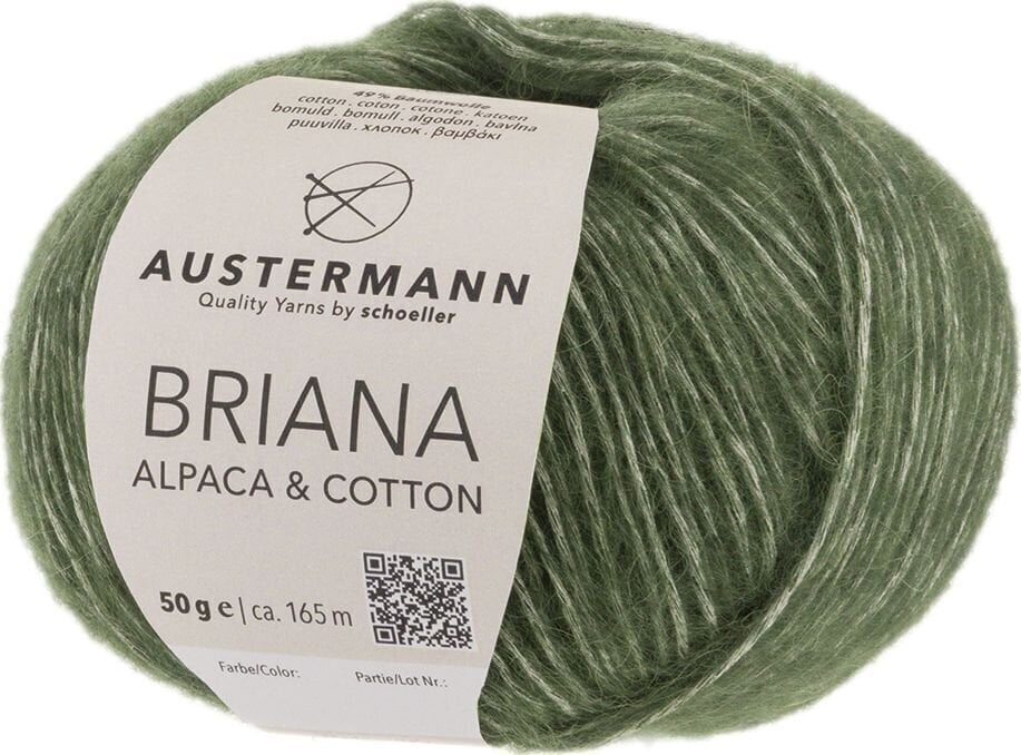 Fil à tricoter Austermann Briana Alpaca & Cotton 90319-08 Olive Fil à tricoter