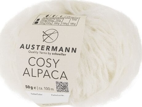 Fil à tricoter Austermann Cosy Alpaca 90356-01 Natural Fil à tricoter - 1