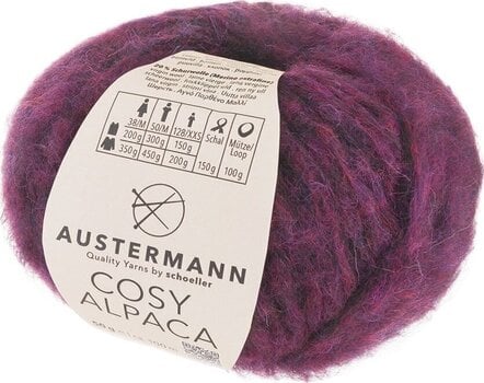 Fil à tricoter Austermann Cosy Alpaca 90356-04 BlackBerry Fil à tricoter - 1