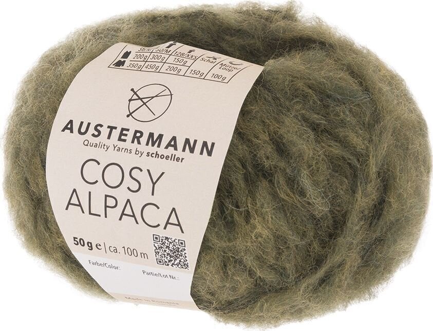 Fil à tricoter Austermann Cosy Alpaca 90356-05 Olive Fil à tricoter
