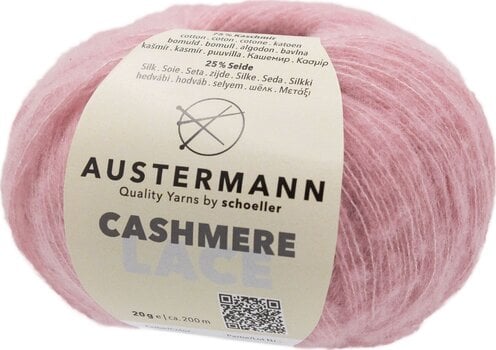 Pređa za pletenje Austermann Cashmere Lace 98232-4 Rose Pređa za pletenje - 1