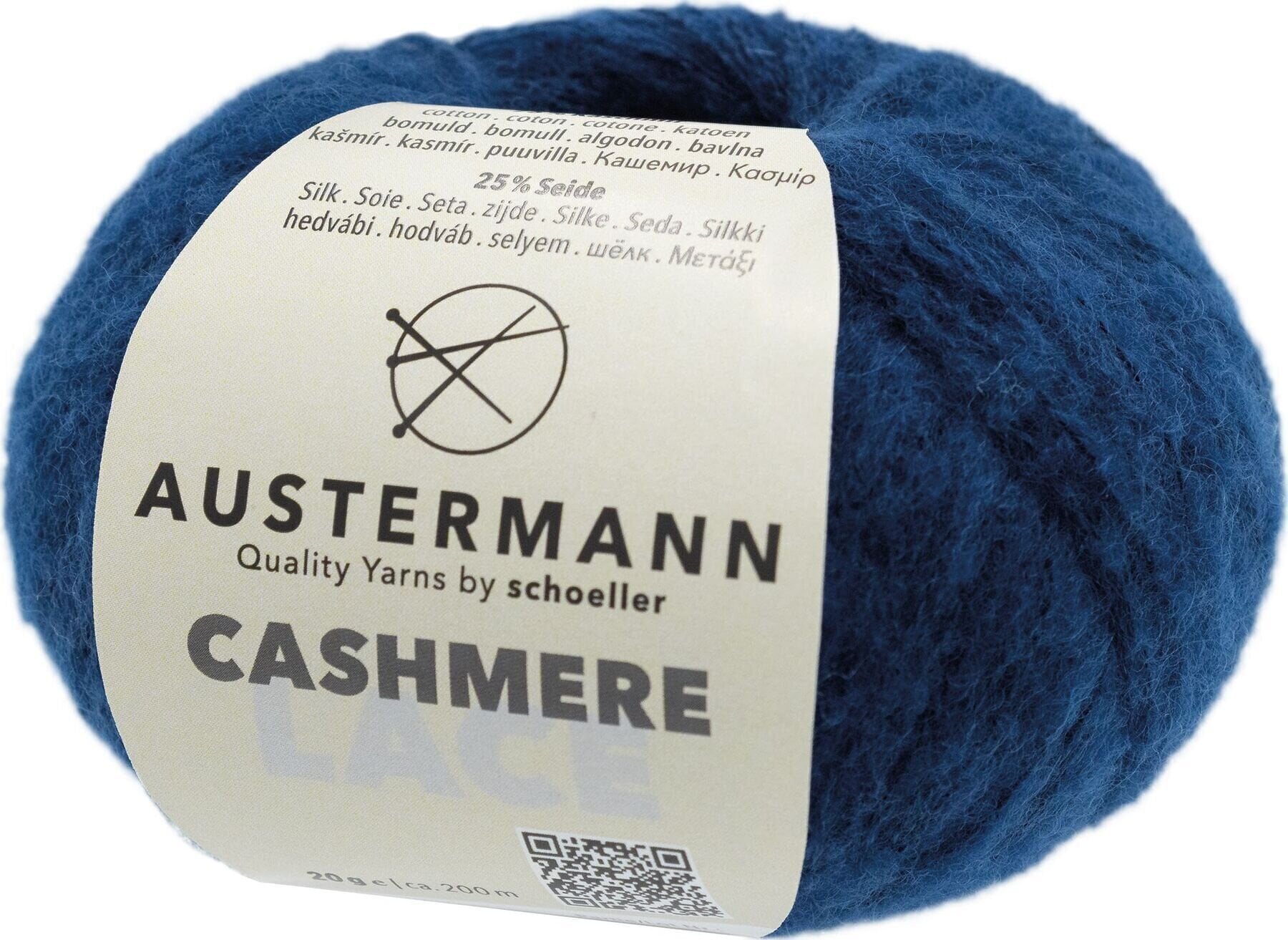 Pređa za pletenje Austermann Cashmere Lace 98232-7 Dark Blue Pređa za pletenje