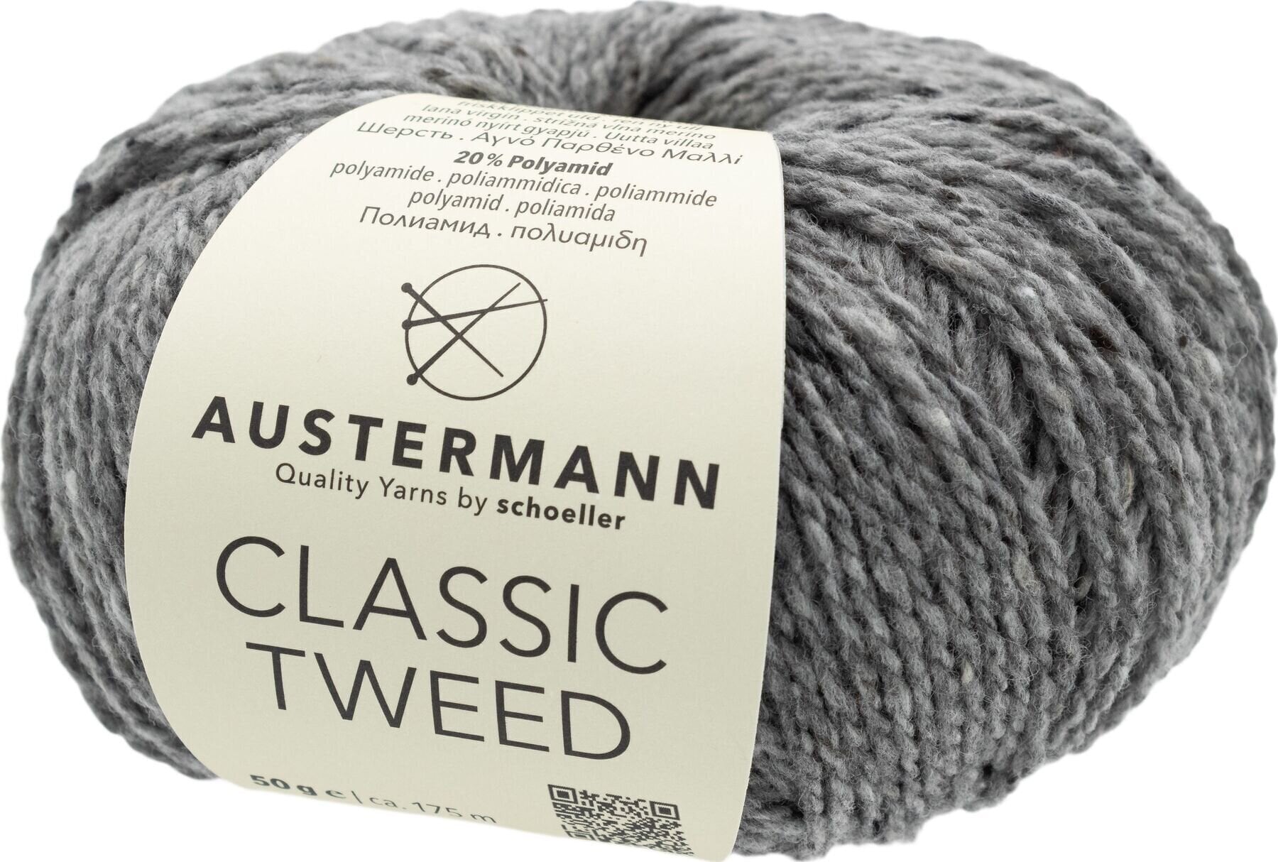 Pređa za pletenje Austermann Classic Tweed 90365-2 Medium Grey Pređa za pletenje