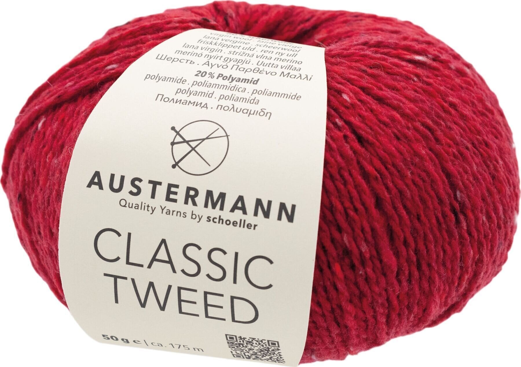 Fil à tricoter Austermann Classic Tweed 90365-5 Red Fil à tricoter