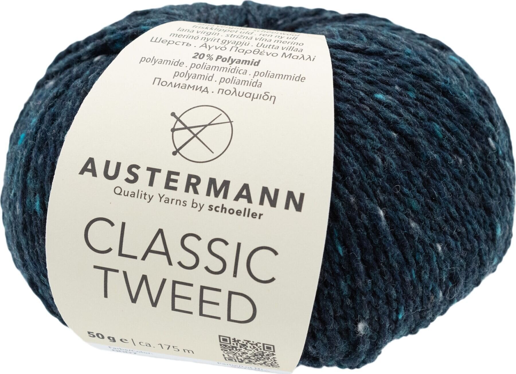 Pređa za pletenje Austermann Classic Tweed 90365-7 Indigo Pređa za pletenje