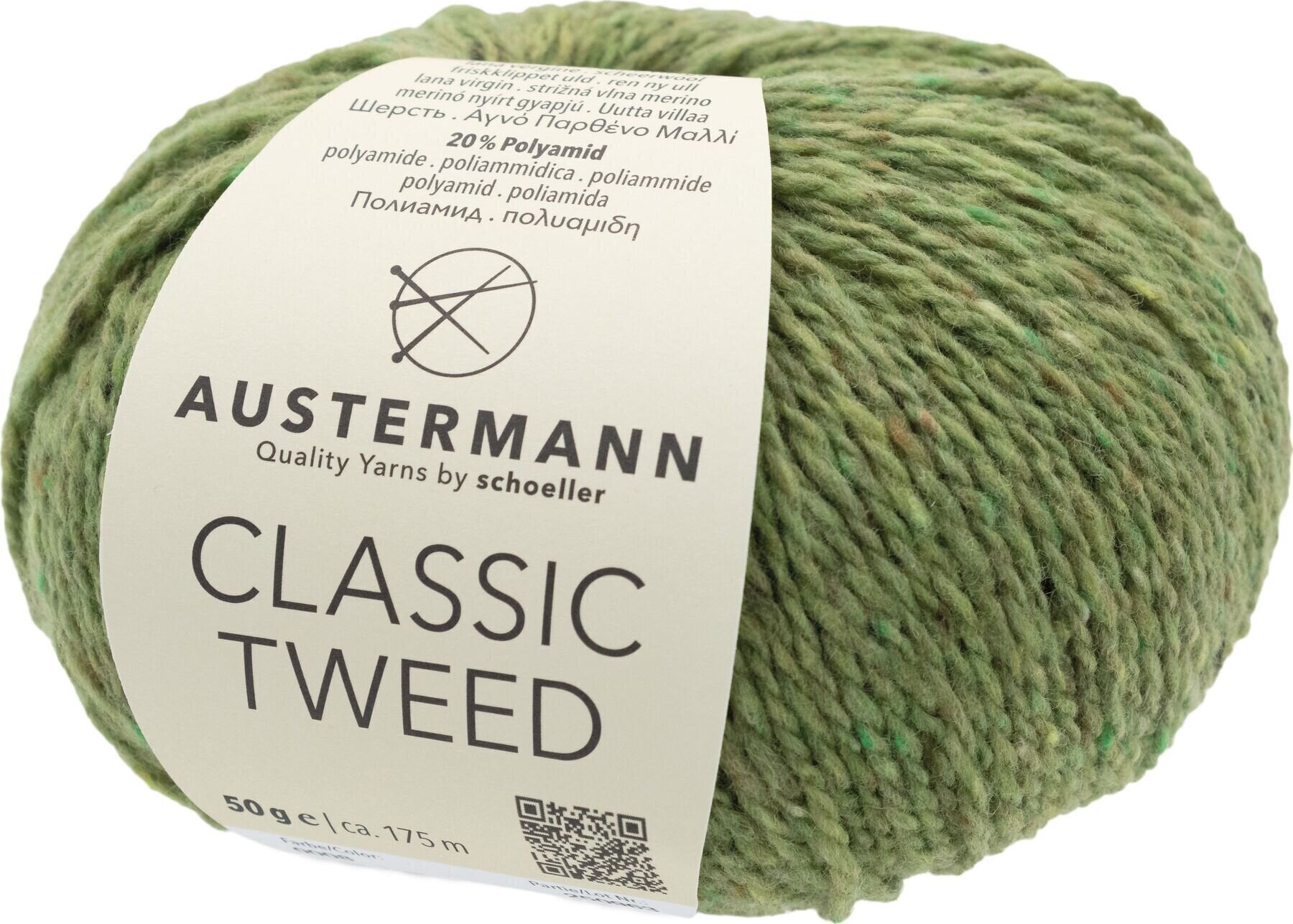 Fil à tricoter Austermann Classic Tweed 90365-8 Irish Green Fil à tricoter