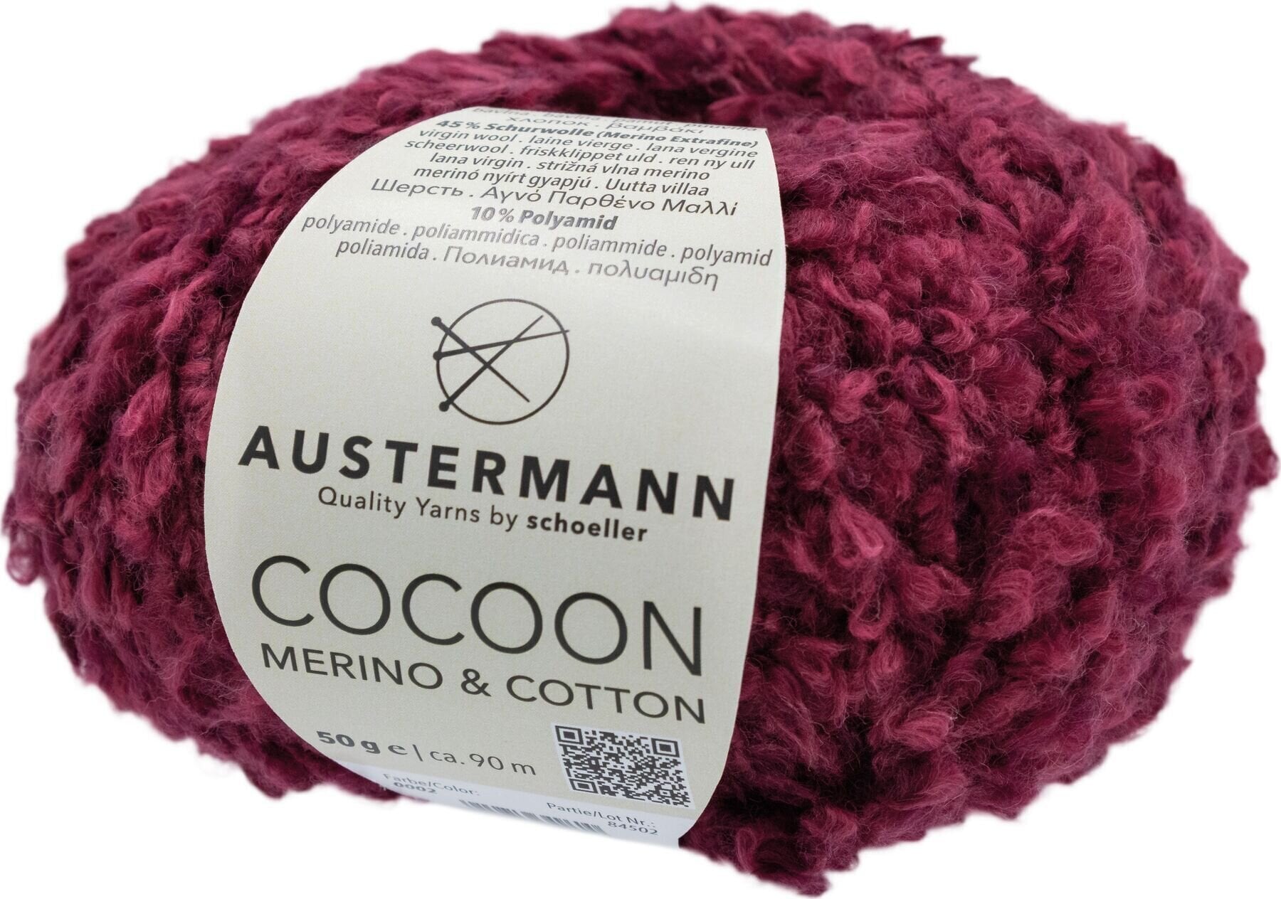 Pređa za pletenje Austermann  Cocoon Merino & Cotton 90364-2 Bordeaux Pređa za pletenje