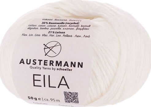Fil à tricoter Austermann Eila 90314-01 White Fil à tricoter - 1